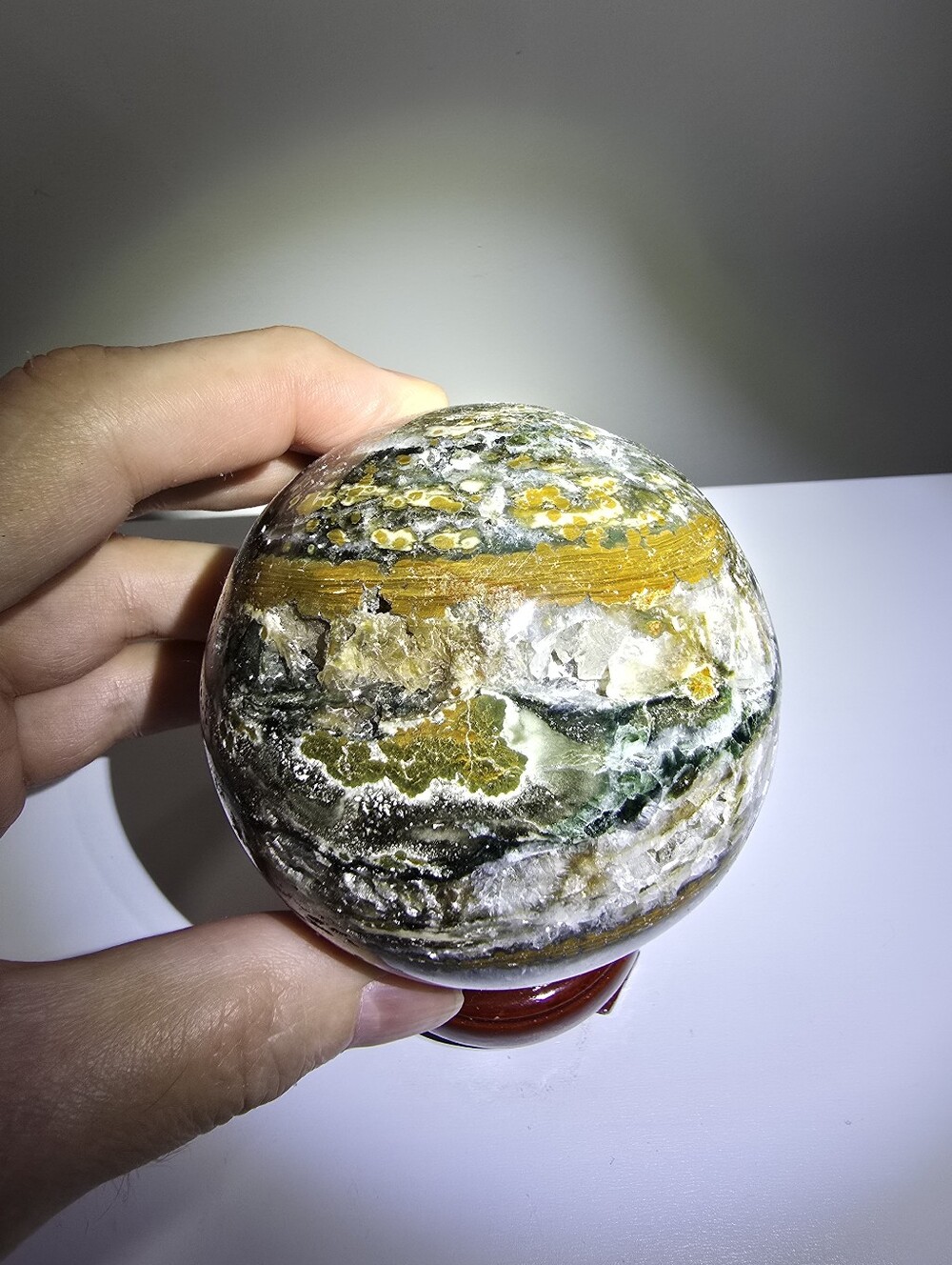 1.3 lbs Ocean Jasper Crystal Sphere #G 77 mm
